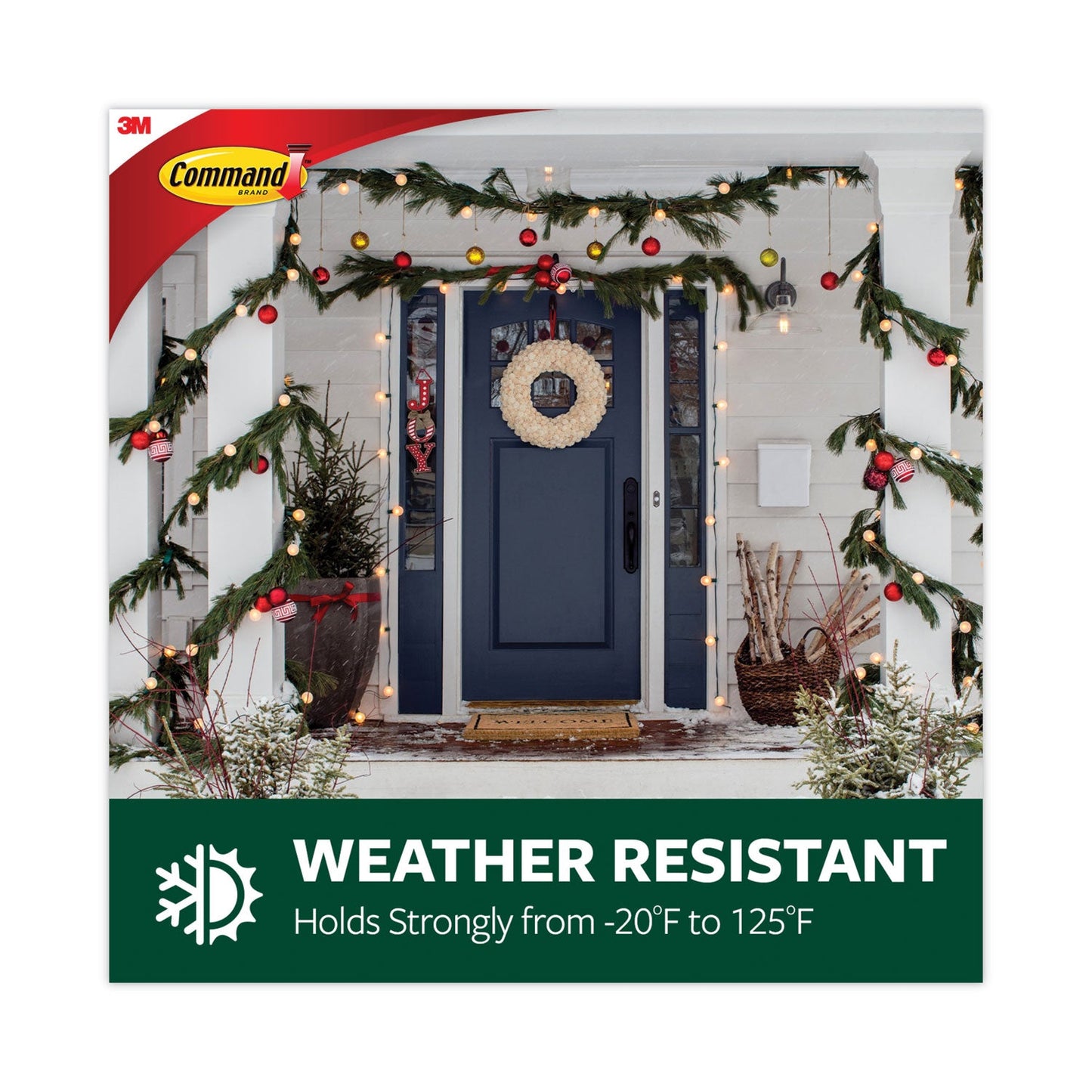 Command All Weather Hooks and Strips, Plastic, Cord Clips, 32 Clips and 36 Small Strips/Pack