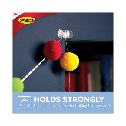 Command Clear Hooks and Strips, Plastic, Decorating Clips, 20 Clips and 24 Strips/Pack