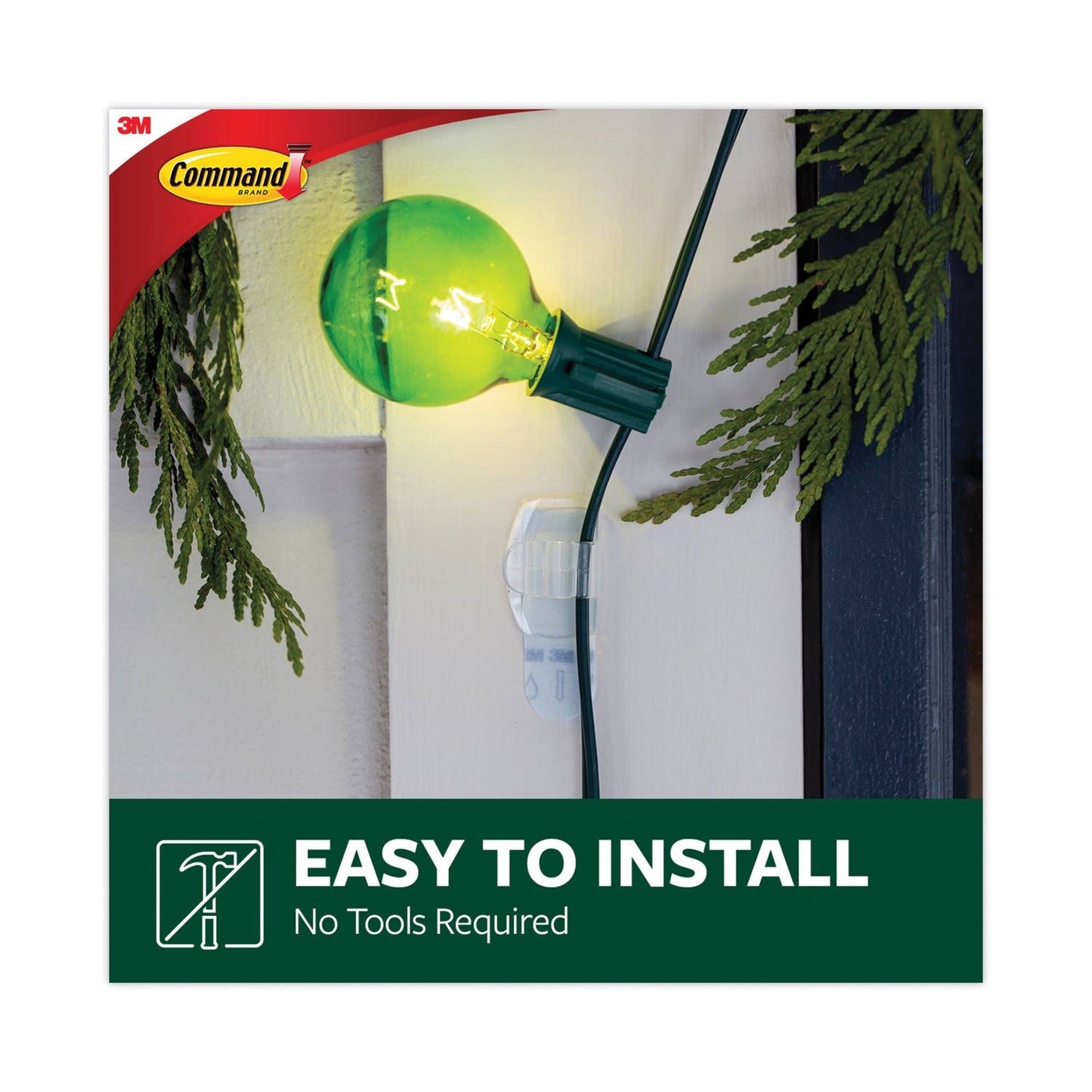 Command All Weather Hooks and Strips, Plastic, Cord Clips, 32 Clips and 36 Small Strips/Pack