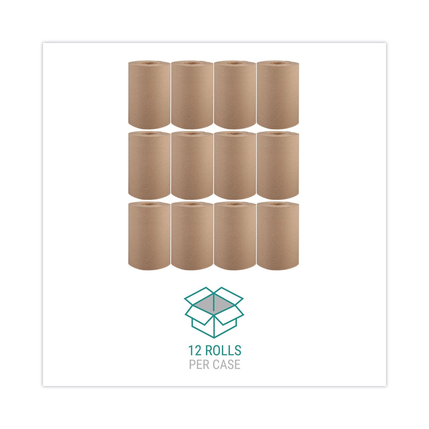 Windsoft Hardwound Roll Towels, 8" x 350 ft, Natural, 12 Rolls/Carton