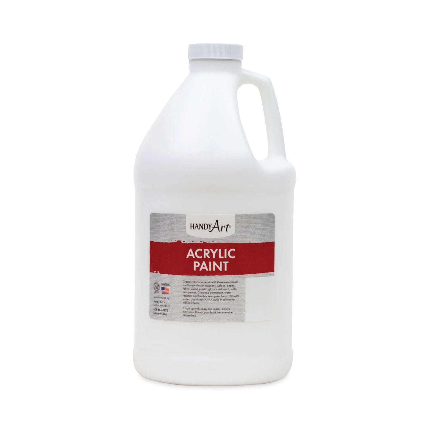 Handy Art Acrylic Paint, White, 64 oz Bottle
