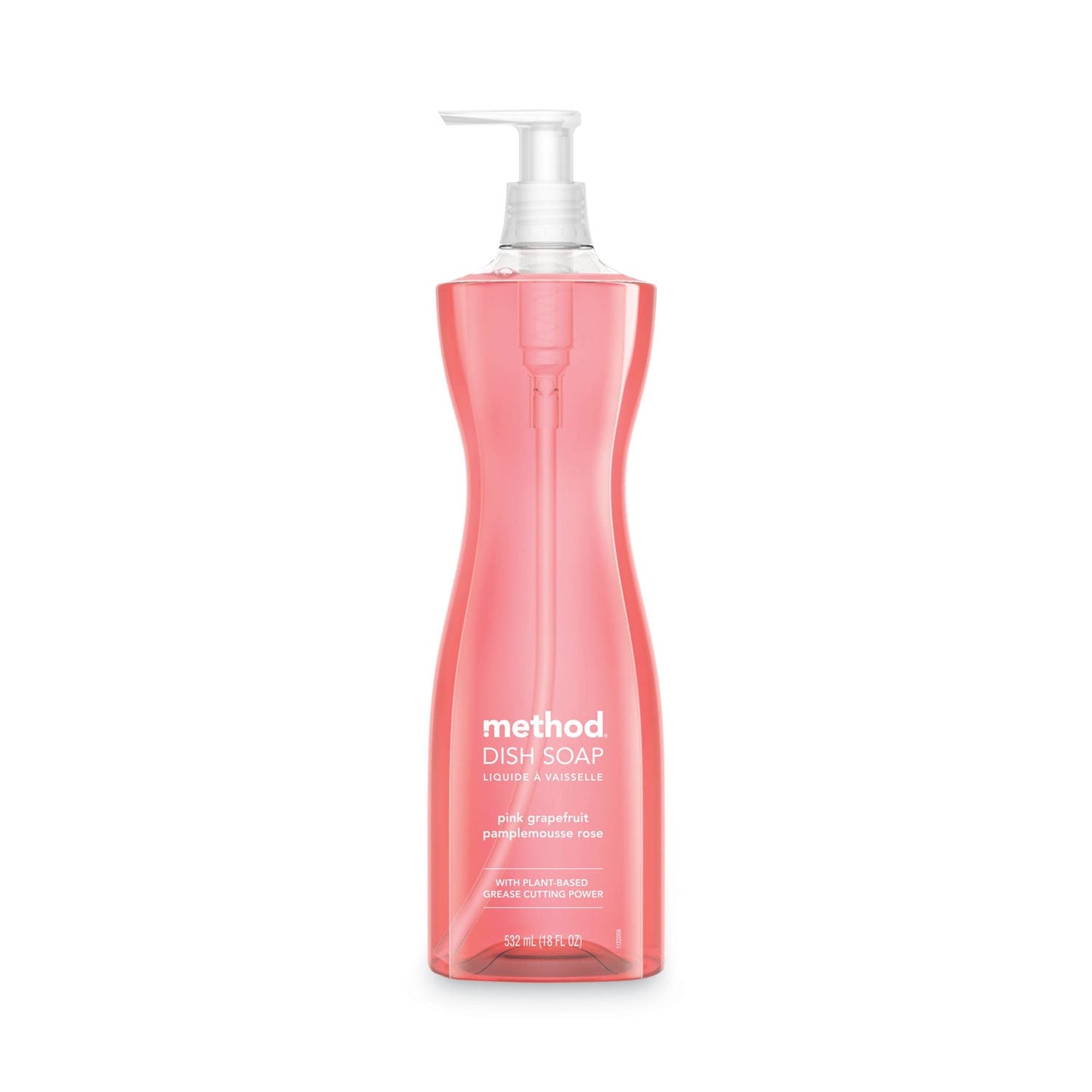Method Dish Soap Pump, Hour-Glass Bottle Shape, Pink Grapefruit Scent, 18 oz Pump Bottle, 6/Carton