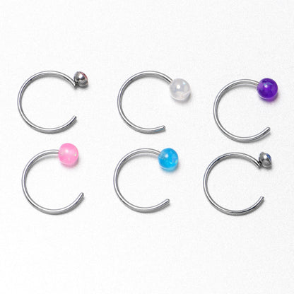 20G 5/16 Nose Hoop Gem Faux Opal Pack Pretty Nose Ring Set of 6