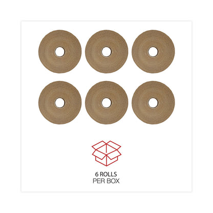 General Supply Glass-Fiber Reinforced Gummed Kraft Sealing Tape, 3" Core, 3" x 375 ft, Brown, 8/Carton