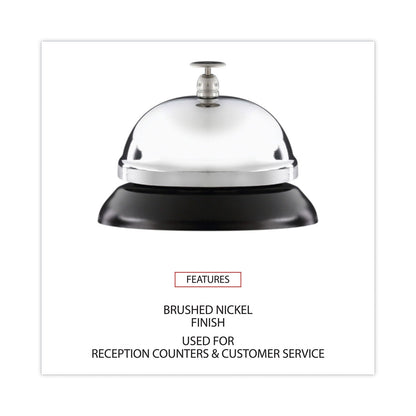 Universal Call Bell, 3.38" Diameter, Brushed Nickel