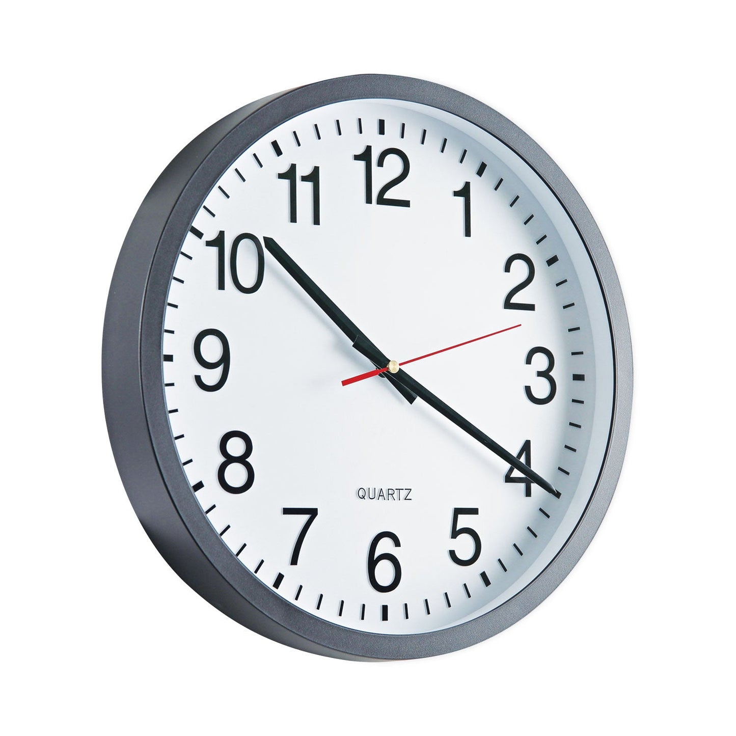 Universal Classic Round Wall Clock, 12.63" Overall Diameter, Black Case, 1 AA (sold separately)