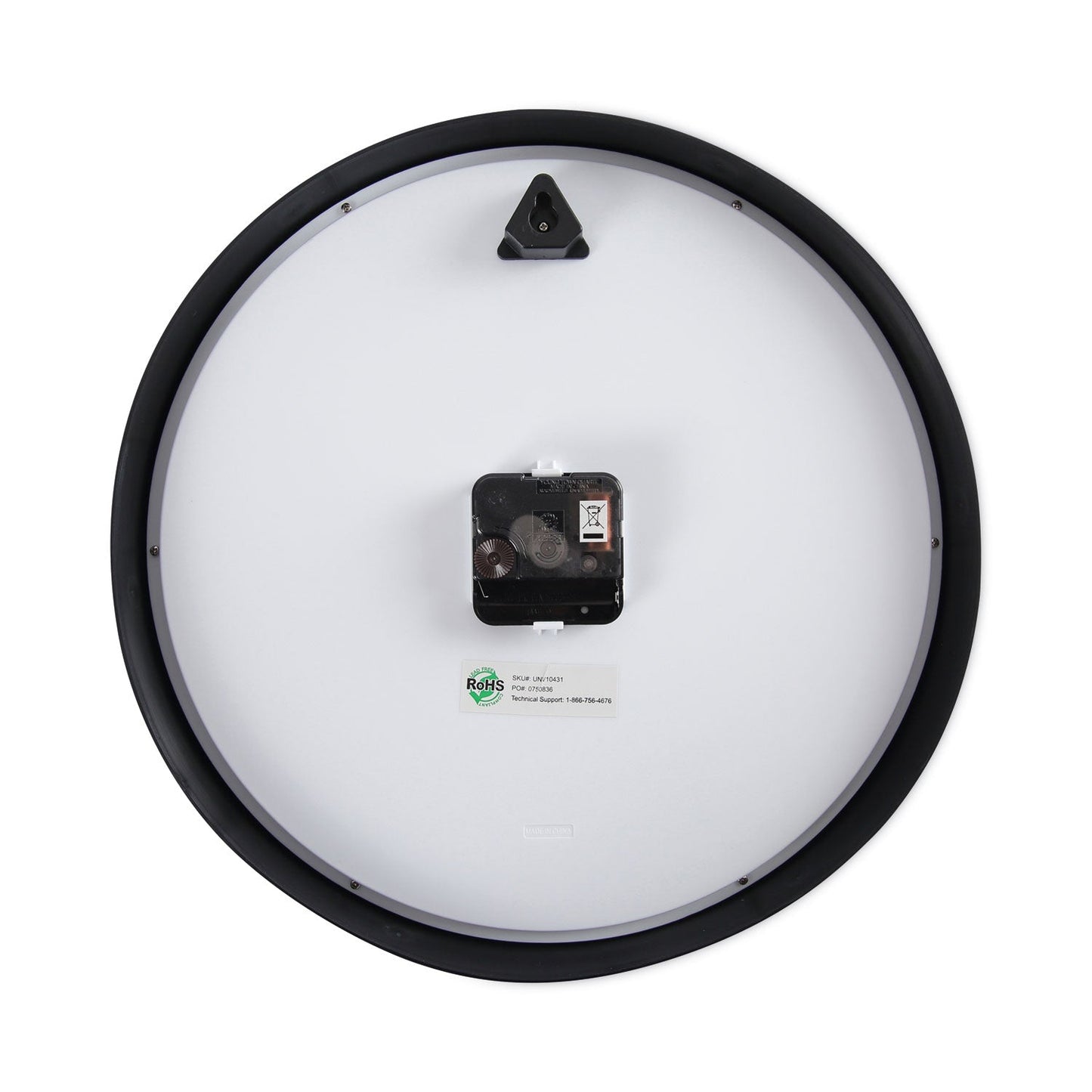 Universal Classic Round Wall Clock, 12.63" Overall Diameter, Black Case, 1 AA (sold separately)