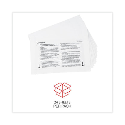 Universal Shredder Lubricant Sheets, 5.5 x 2.8, 24 Sheets/Pack