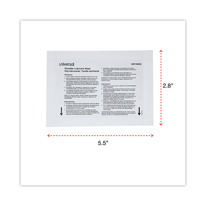 Universal Shredder Lubricant Sheets, 5.5 x 2.8, 24 Sheets/Pack