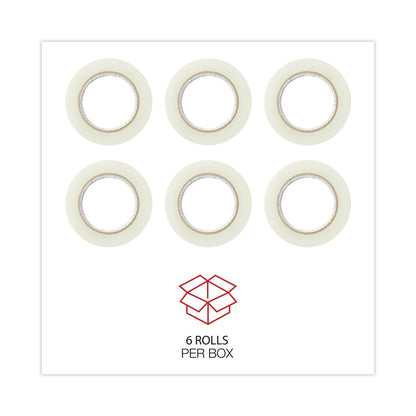 Universal Deluxe General-Purpose Acrylic Box Sealing Tape, 2 mil, 3" Core, 1.88" x 110 yds, Clear, 6/Pack