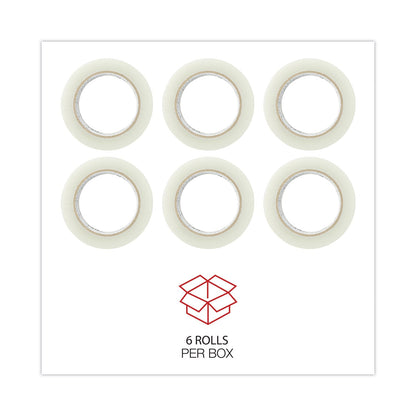 Universal Deluxe General-Purpose Acrylic Box Sealing Tape, 1.7 mil, 3" Core, 1.88" x 110 yds, Clear, 6/Pack
