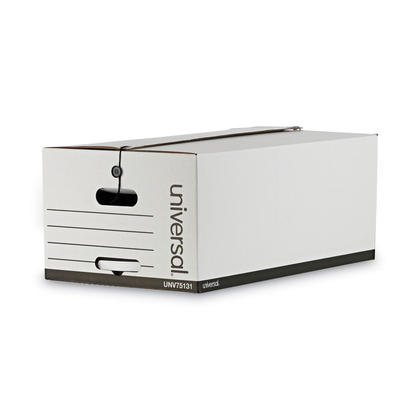 Universal Deluxe Quick Set-up String-and-Button Boxes, Legal Files, White, 12/Carton