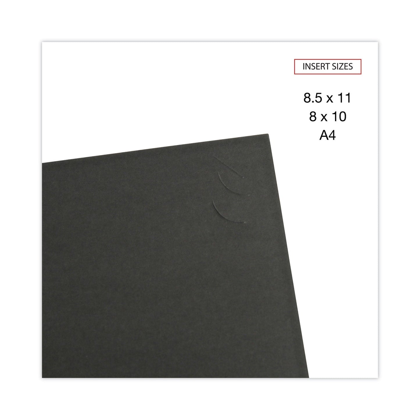 Universal Certificate/Document Cover, 8.5 x 11; 8 x 10; A4, Black, 6/Pack