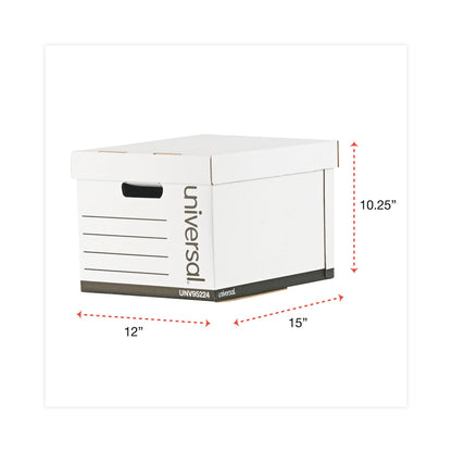 Universal Medium-Duty Easy Assembly Storage Box, Legal Files, White, 12/Carton