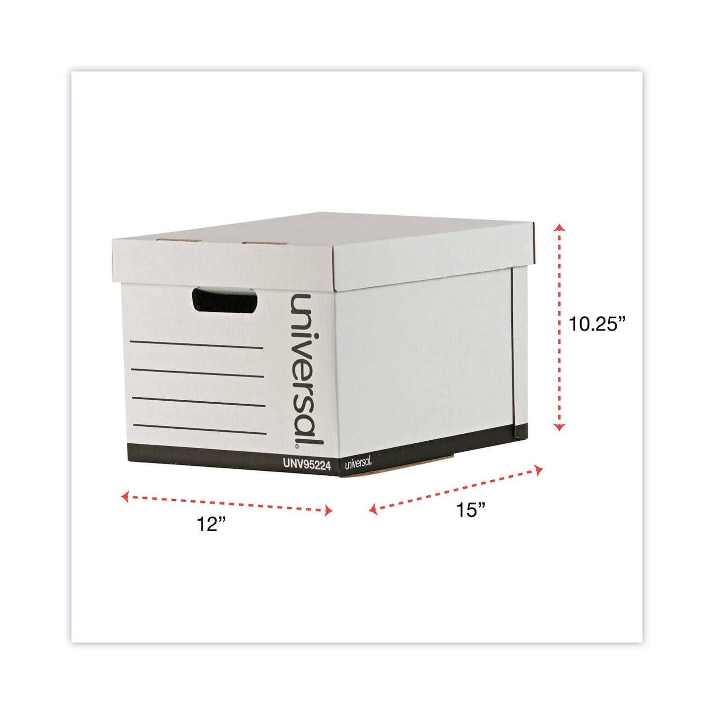 Universal Heavy-Duty Fast Assembly Lift-Off Lid Storage Box, Letter/Legal Files, White, 12/Carton