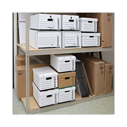Universal Professional-Grade Heavy-Duty Storage Boxes, Letter/Legal Files, White, 12/Carton