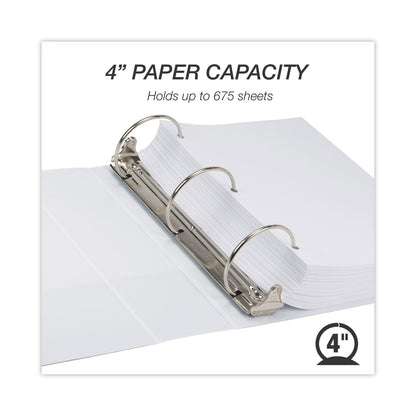 Samsill Earth's Choice Biobased Round Ring View Binder, 3 Rings, 4" Capacity, 11 x 8.5, White