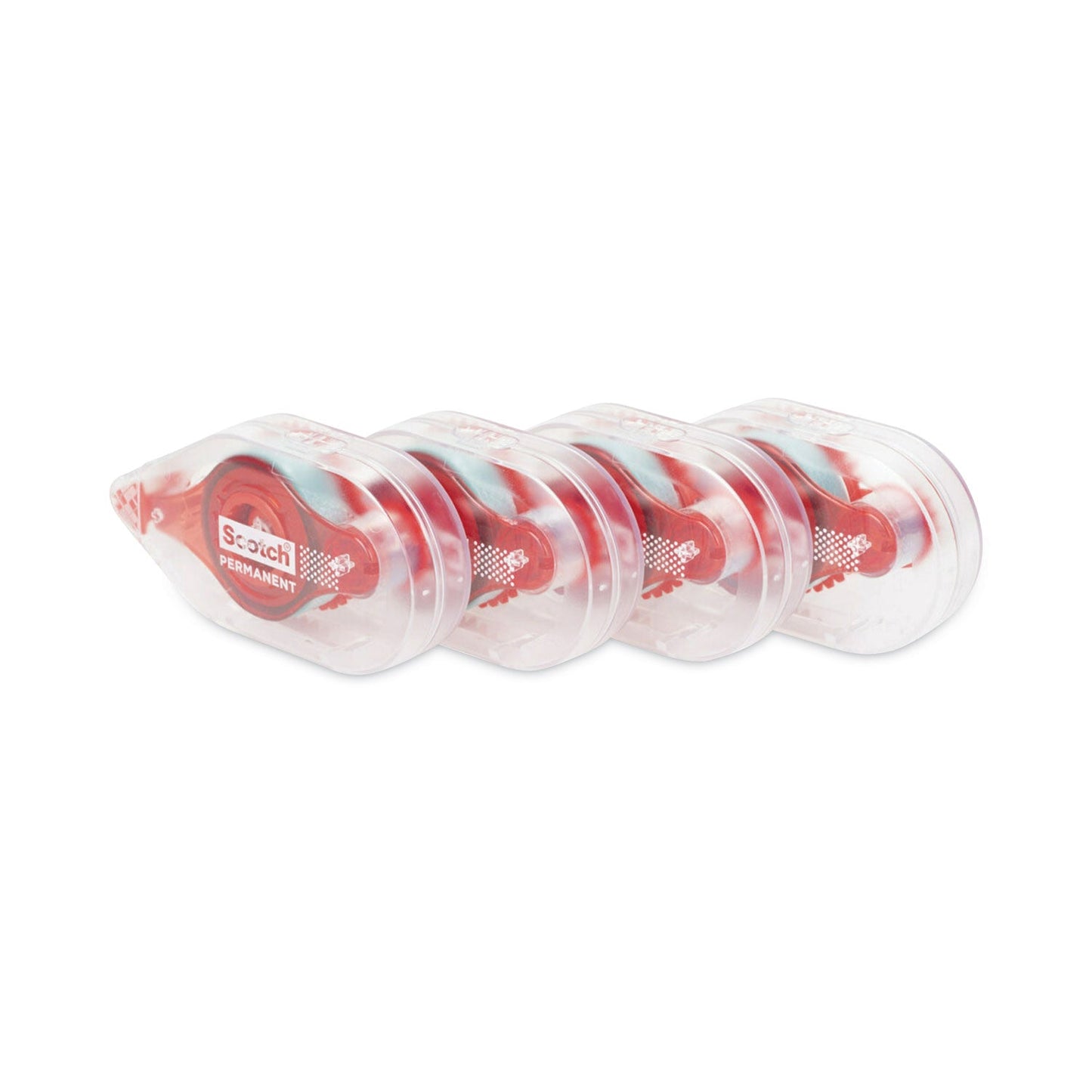 Scotch Tape Runner, 0.31" x 49 ft, Dries Clear, 4/Pack