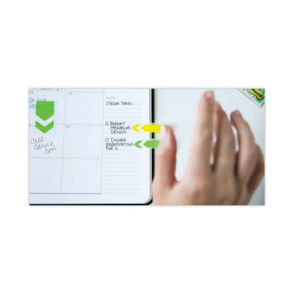 Post-it Arrow Message 0.5" Page Flags, Five Assorted Bright Colors, 20 Flags/Dispenser, 5 Dispensers/Pack