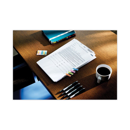 Post-it Arrow Message 0.5" Page Flags, Five Assorted Bright Colors, 20 Flags/Dispenser, 5 Dispensers/Pack