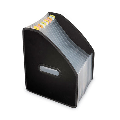 C-Line Vertical Expanding File, 10" Expansion, 13 Sections, 1/12-Cut Tabs, Letter Size, Black