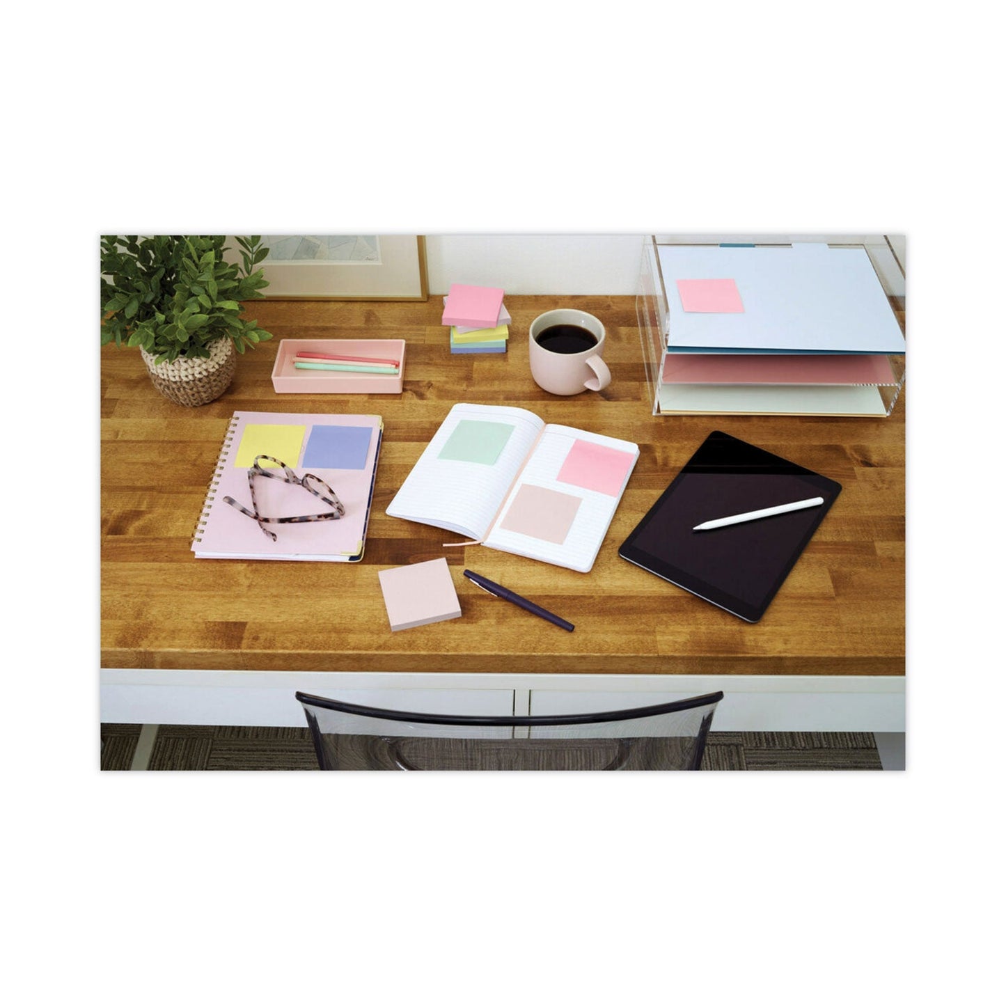 Post-it Original Recycled Note Pad Cabinet Pack, 3" x 3", Sweet Sprinkles Collection Colors, 75 Sheets/Pad, 24 Pads/Pack