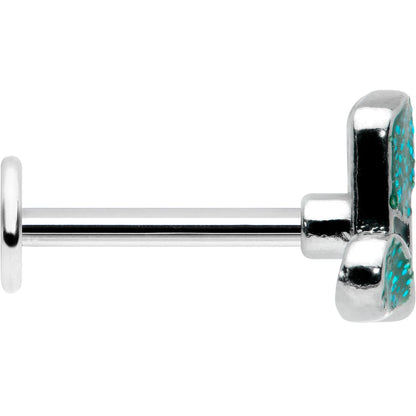 16G 5/16 Glitter Top Hat Shamrock St Patricks Labret Monroe Tragus