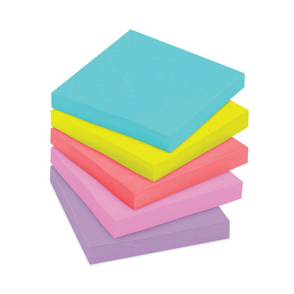 Post-it Pads in Supernova Neon Collection Colors, 3" x 3", 90 Sheets/Pad, 12 Pads/Pack