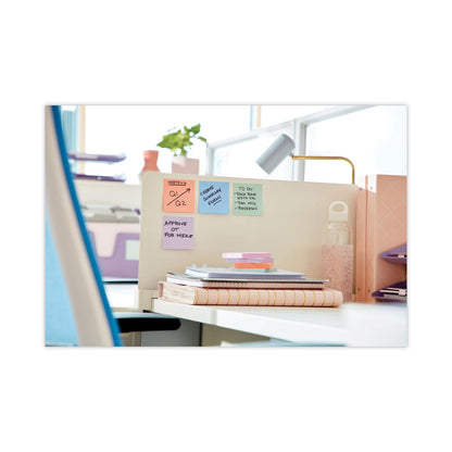 Post-it Recycled Notes in Wanderlust Pastels Collection Colors, 3" x 3", 90 Sheets/Pad, 12 Pads/Pack