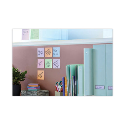 Post-it Recycled Notes in Wanderlust Pastels Collection Colors, 3" x 3", 90 Sheets/Pad, 12 Pads/Pack