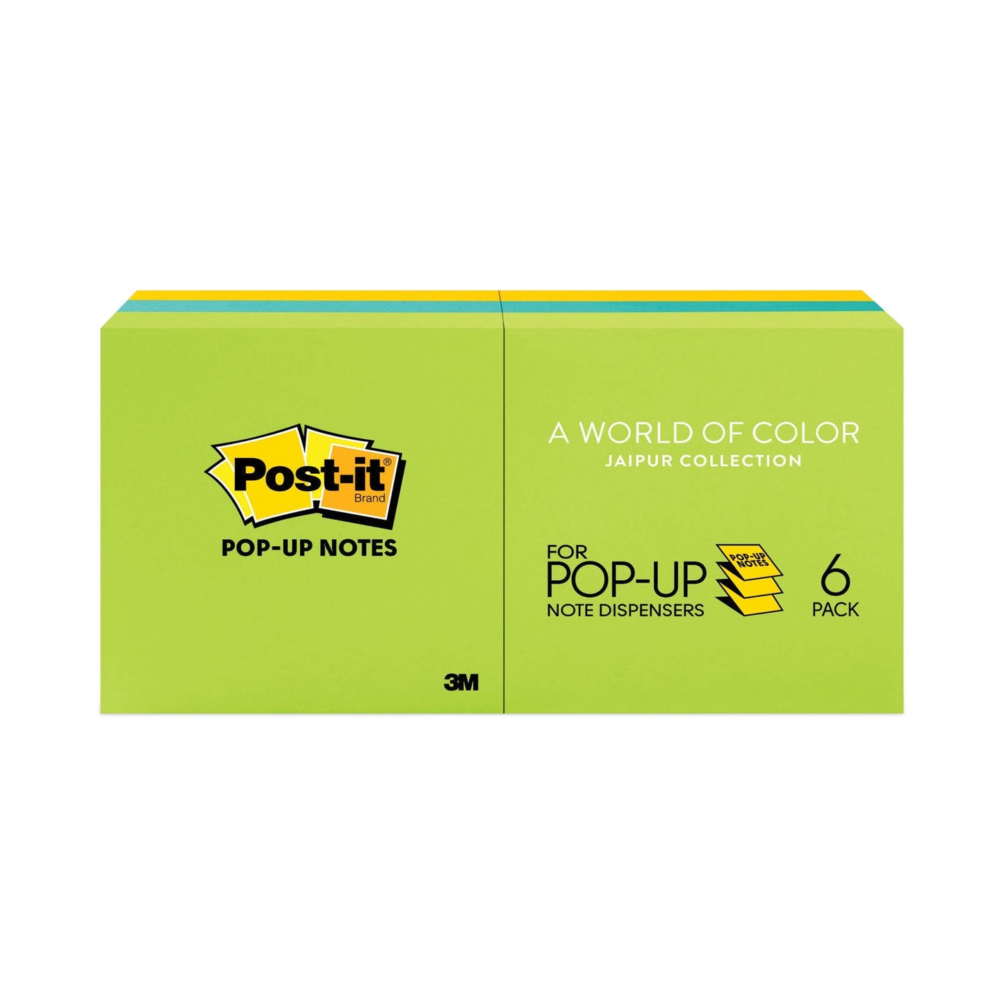 Post-it Original Pop-up Refill, 3" x 3", Floral Fantasy Collection Colors, 100 Sheets/Pad, 6 Pads/Pack