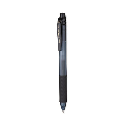 Pentel EnerGel-X Gel Pen, Retractable, Medium 0.7 mm, Black Ink, Black Barrel, 24/Pack