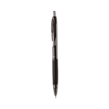 uniball Signo 207 Needle Point Gel Pen, Retractable, Medium 0.7 mm, Black Ink, Black Barrel, Dozen