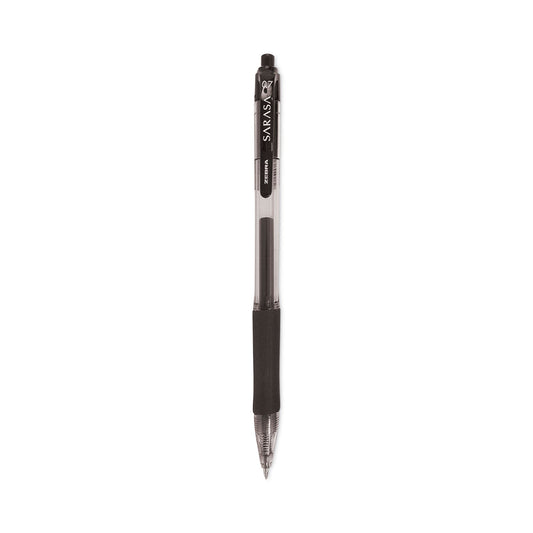 Zebra Sarasa Dry Gel X20 Gel Pen Value Pack, Retractable, Medium 0.7 mm, Black Ink, Smoke Barrel, 24/Box
