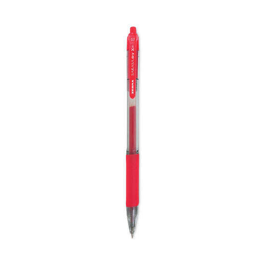 Zebra Sarasa Dry Gel X20 Gel Pen, Retractable, Medium 0.7 mm, Red Ink, Translucent Red Barrel, 12/Pack