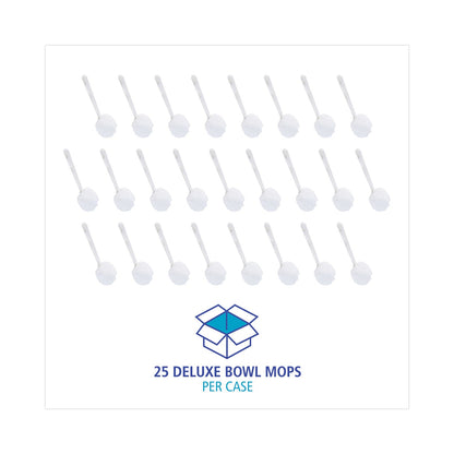 Boardwalk Deluxe Bowl Mop, 10" Handle, 2" Mop Head, White, 25/Carton