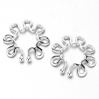 Trippy Flower Clip On Fake Nipple Ring Set