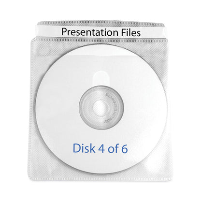 C-Line Deluxe Individual CD/DVD Holders, 2 Disc Capacity, Clear/White, 50/Box