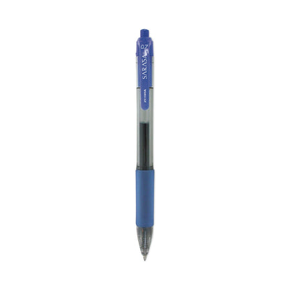 Zebra Sarasa Dry Gel X20 Gel Pen, Retractable, Medium 0.7 mm, Blue Ink, Translucent Blue Barrel, 36/Pack