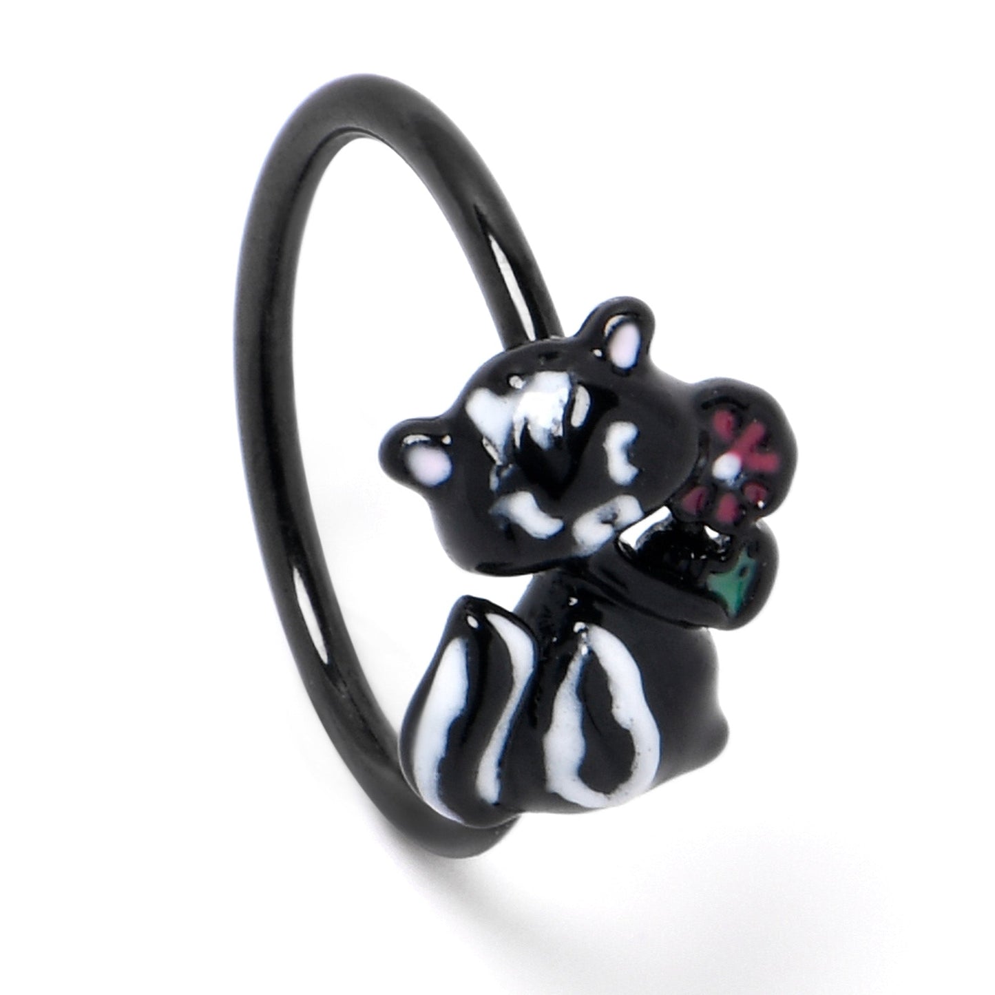 20G 5/16 Black Funky Skunk Nose Hoop