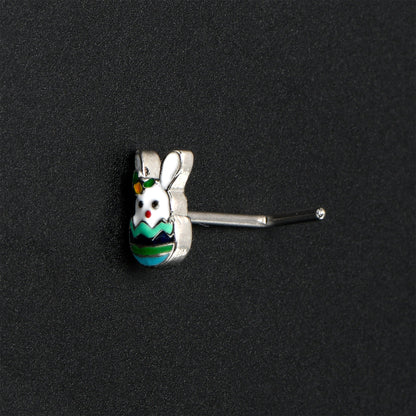 20G 7mm Easter Egg Bunny L Shape Nose Ring