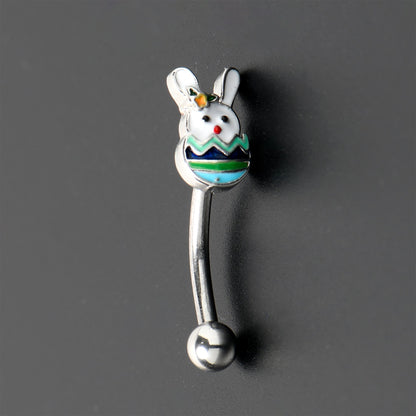 16G 5/16 Easter Egg Bunny Curved Eyebrow Ring