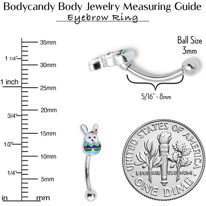 16G 5/16 Easter Egg Bunny Curved Eyebrow Ring
