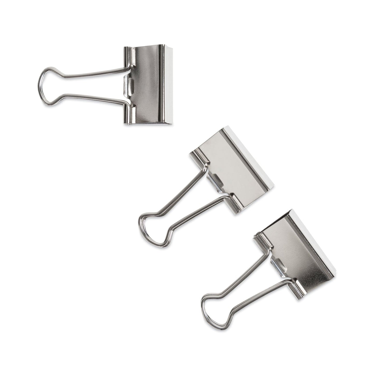 U Brands Binder Clips, Medium, Silver, 72/Pack