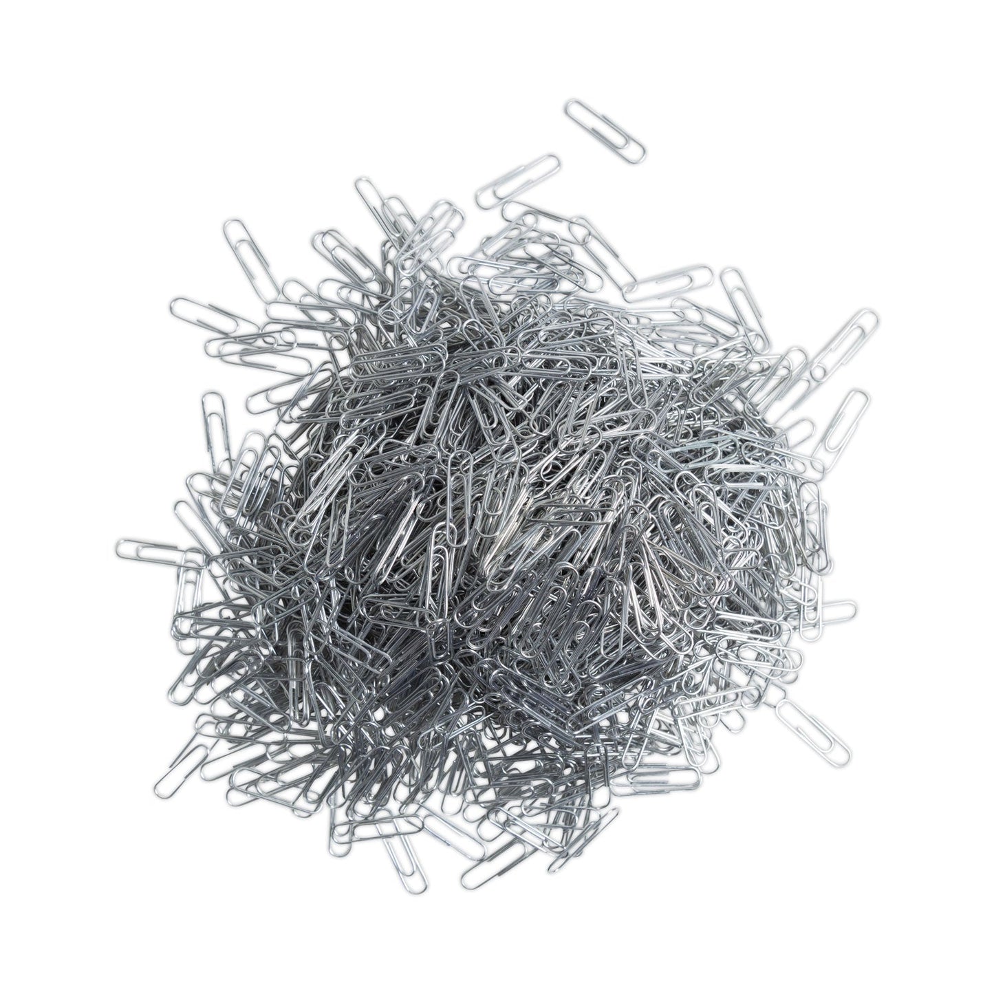 U Brands Paper Clips, Medium, Vinyl-Coated, Silver, 200 Clips/Box, 5 Boxes/Pack