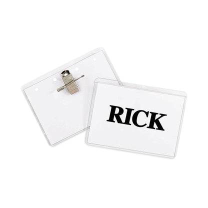 C-Line Name Badge Kits, Top Load, 4 x 3, Clear, Combo Clip/Pin, 50/Box