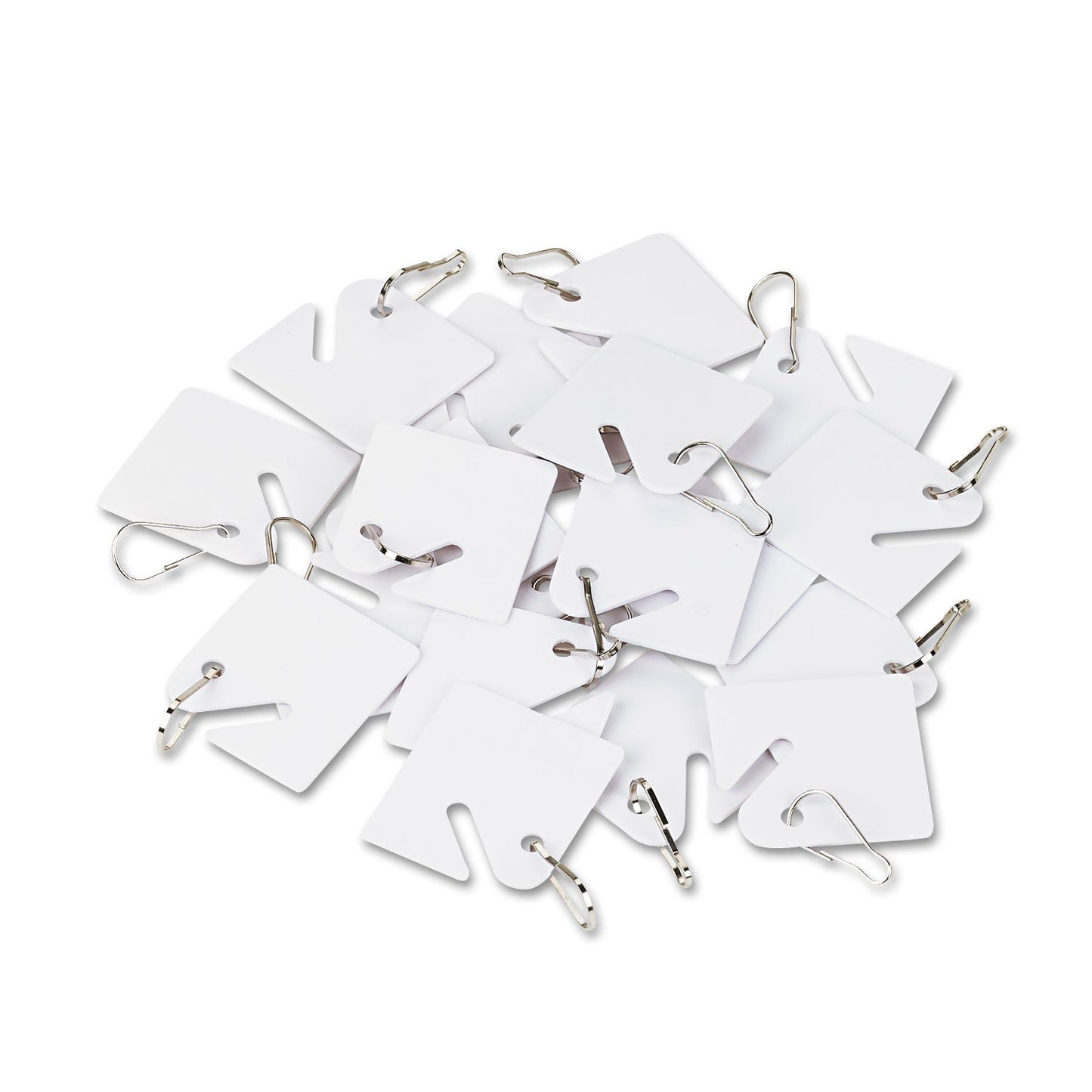 SecurIT Replacement Slotted Key Cabinet Tags, 1.63 x 1.5, White, 20/Pack