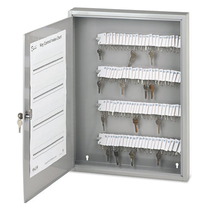 SecurIT Locking Key Cabinet, 100-Key, Steel, Gray, 16.5 x 3 x 22.5