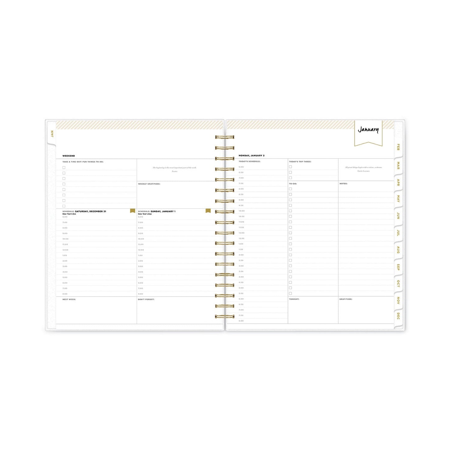 Blue Sky Day Designer Navy Stripe Daily/Monthly Planner, Navy Stripe Artwork, 10 x 8, Navy/White Cover, 12-Month (Jan to Dec): 2023