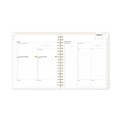 Blue Sky Day Designer Navy Stripe Daily/Monthly Planner, Navy Stripe Artwork, 10 x 8, Navy/White Cover, 12-Month (Jan to Dec): 2023